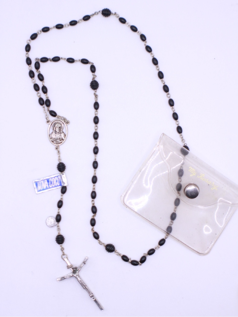 Nova Coco BVI Italy Black Beaded Rosary